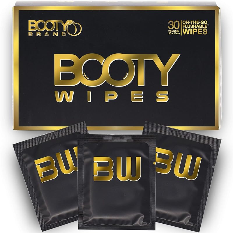 BOOTY WIPES Premium Flushable Wipes Individually Soothing